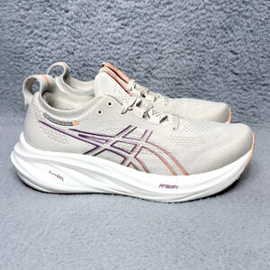 Asics Gel Nimbus 26 Womens Size 9.5 Running Shoes Oatmeal Faded Orange